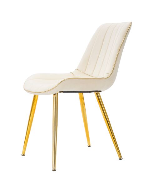 2 Chaises Paris  crème/doré - 79x51x59 cm
