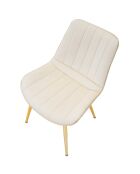 2 Chaises Paris  crème/doré - 79x51x59 cm