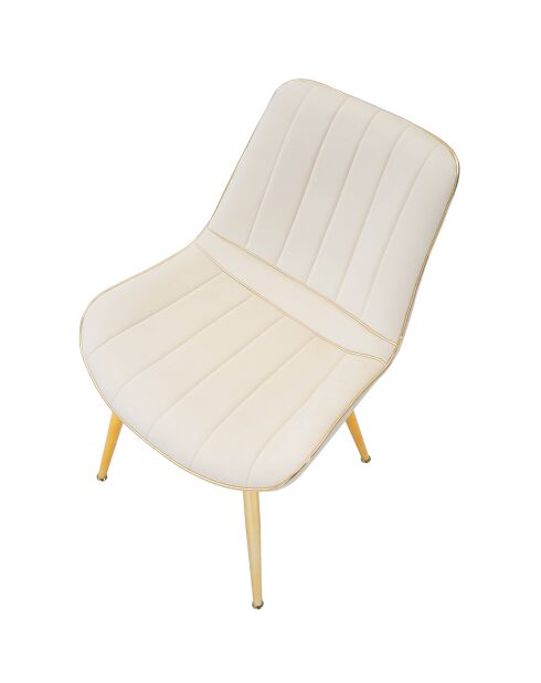 2 Chaises Paris  crème/doré - 79x51x59 cm