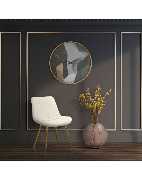 2 Chaises Paris  crème/doré - 79x51x59 cm
