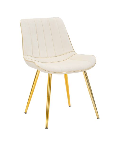 2 Chaises Paris  crème/doré - 79x51x59 cm