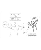 2 sedie Paris nero/oro - 79x51x59 cm