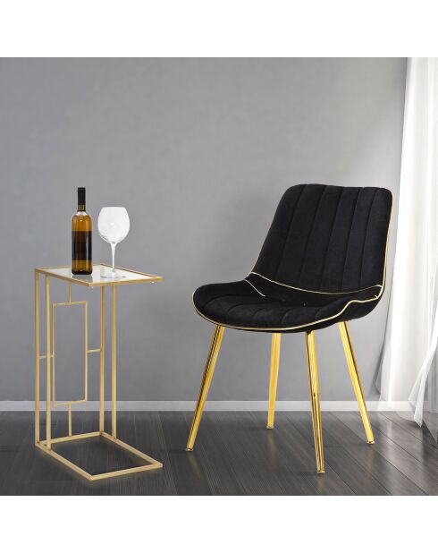 2 sedie Paris nero/oro - 79x51x59 cm