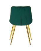 2 Chaises Paris  vert /doré - 79x51x59 cm
