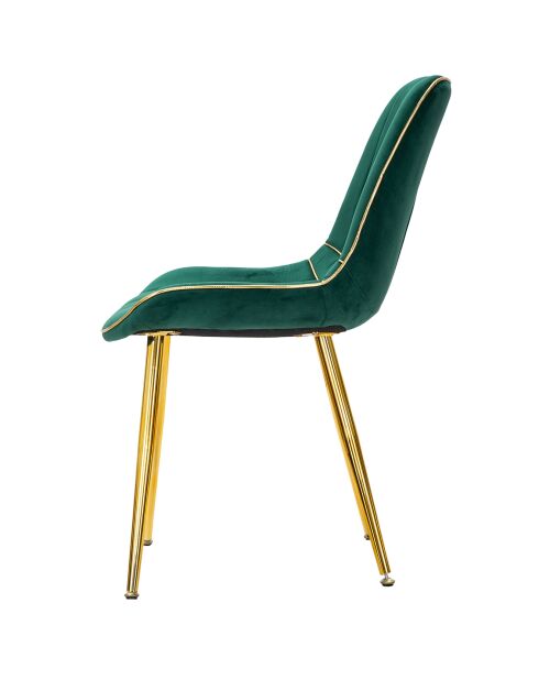 2 Chaises Paris  vert /doré - 79x51x59 cm