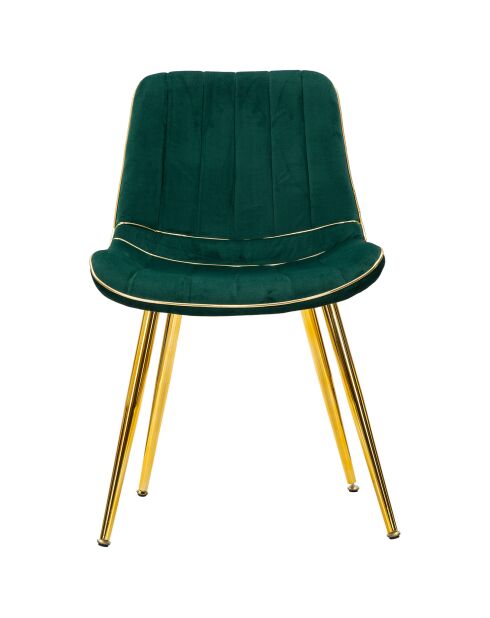 2 Chaises Paris  vert /doré - 79x51x59 cm