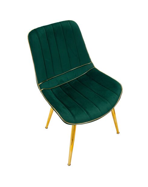 2 Chaises Paris  vert /doré - 79x51x59 cm