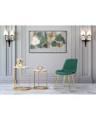 2 Chaises Paris  vert /doré - 79x51x59 cm