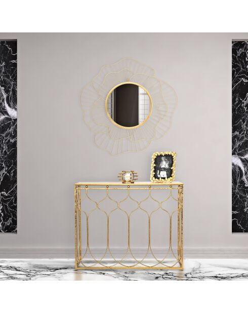 Console Arab  doreé - 78x96.5x41 cm