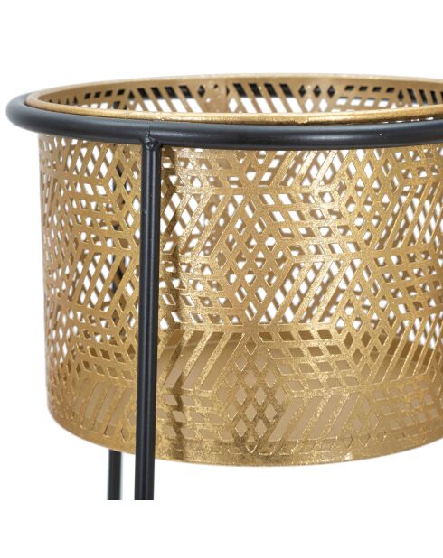 2 macetas doradas y negras