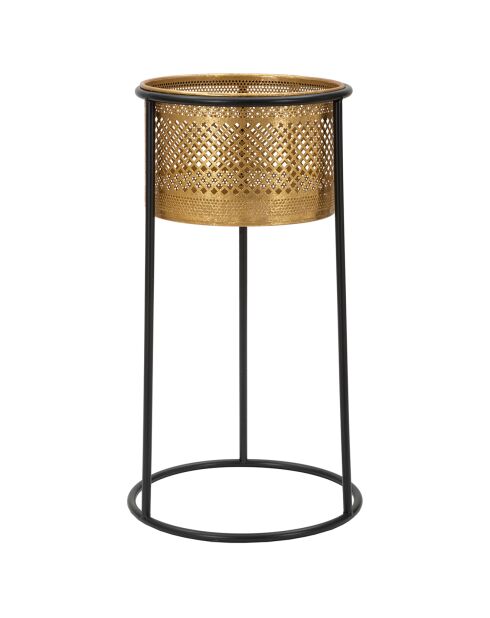 Jardinera dorada/negra - 50 x25x25 cm