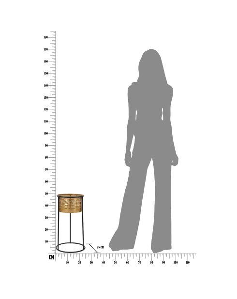 Jardinera dorada/negra - 50 x25x25 cm