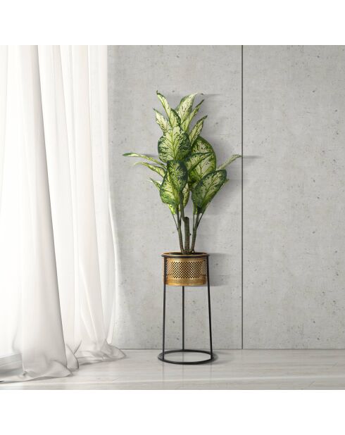 Jardinera dorada/negra - 50 x25x25 cm