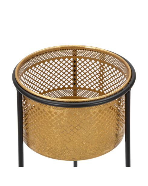 Jardinera dorada/negra - 50 x25x25 cm
