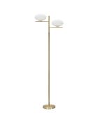 Lampadaire Oval Glamy doré/blanc - 180x51x24 cm