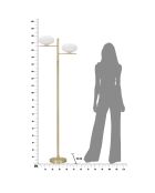 Lampadaire Oval Glamy doré/blanc - 180x51x24 cm