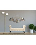 Lampadaire Oval Glamy doré/blanc - 180x51x24 cm