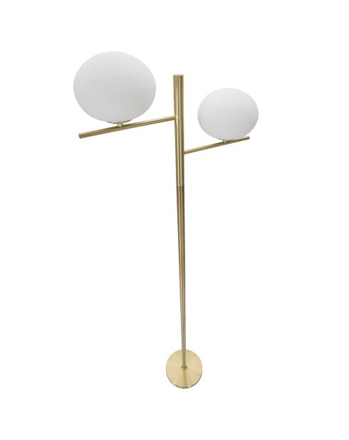 Lampadaire Oval Glamy doré/blanc - 180x51x24 cm