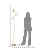 Lampadaire Glamy doré/blanc - 190x36x36 cm