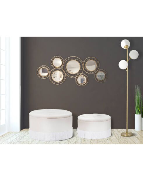 Lampadaire Glamy doré/blanc - 190x36x36 cm