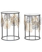 2 Tables Feuille Glam  noir/doré