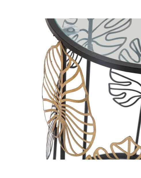 2 zwart/gouden Glam Leaf-tafels