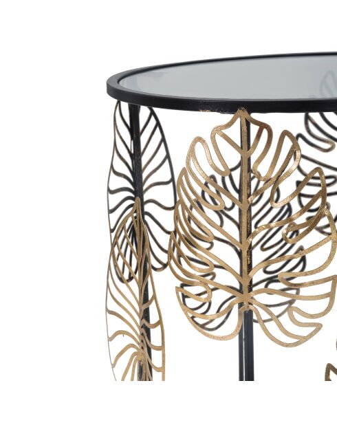 2 zwart/gouden Glam Leaf-tafels