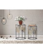 2 Tables Feuille Glam  noir/doré