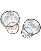 2 Tables Feuille Glam  noir/doré