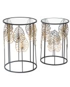 2 Tables Feuille Glam  noir/doré