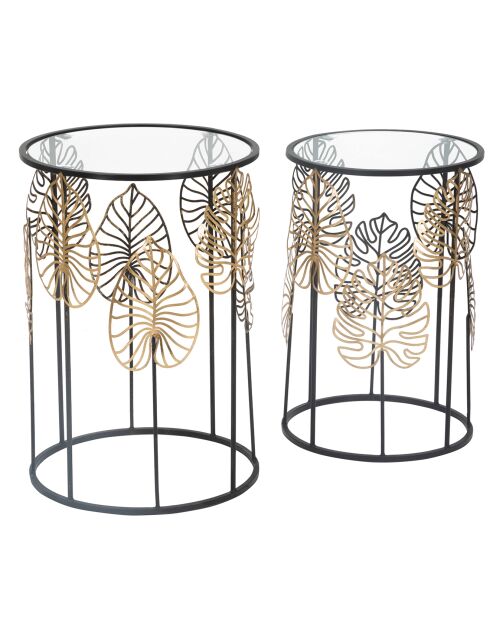 2 Tables Feuille Glam  noir/doré