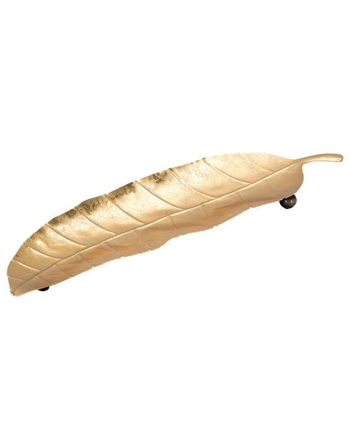 Vassoio dorato Foglia - 11x38x3 cm