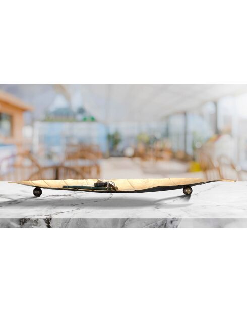 Vassoio dorato Foglia - 11x38x3 cm