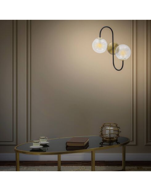 Lampada da parete Iron Black oro/nero - 45x36x24 cm