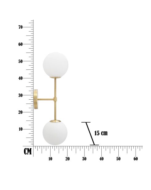 Applique murale Glamy  doré/blanc - 55x15x21 cm