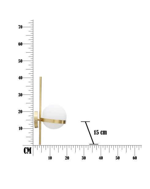 Applique murale Glamy  doré/blanc - 40x15x20 cm