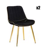 2 sedie Paris nero/oro - 79x51x59 cm