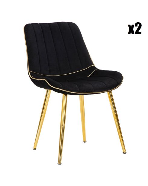 2 sedie Paris nero/oro - 79x51x59 cm