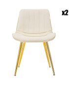 2 Chaises Paris  crème/doré - 79x51x59 cm