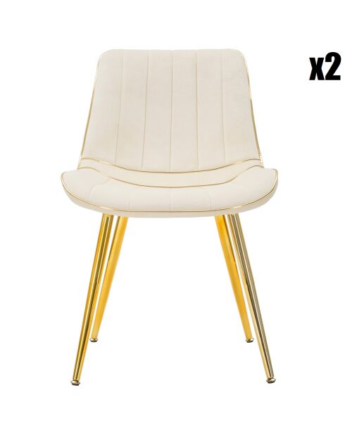 2 Chaises Paris  crème/doré - 79x51x59 cm