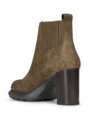 Chelsea Boots en Velours de Cuir & Textile Salice olive