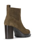 Chelsea Boots en Velours de Cuir & Textile Salice olive