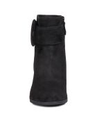 Bottines en Velours de Cuir Calinda noires - Talon 6 cm