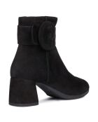 Bottines en Velours de Cuir Calinda noires - Talon 6 cm