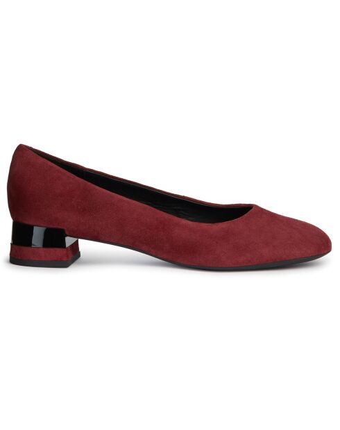 Ballerines en Velours de Cuir Chloo bordeaux