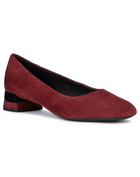 Ballerines en Velours de Cuir Chloo bordeaux