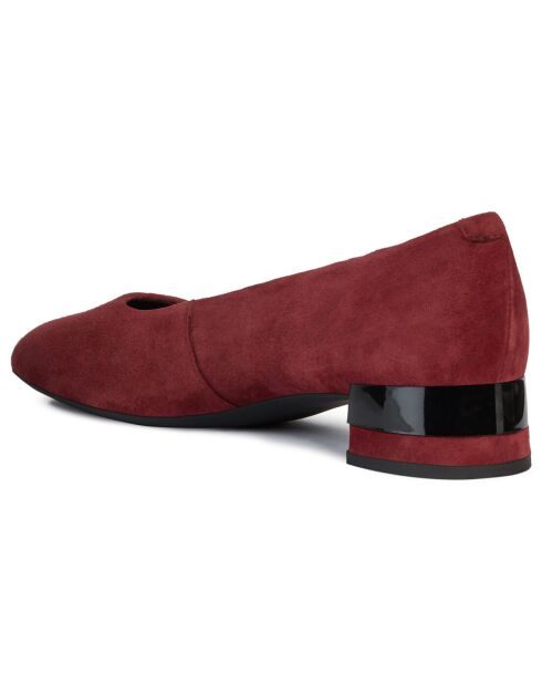 Ballerines en Velours de Cuir Chloo bordeaux