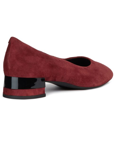 Ballerines en Velours de Cuir Chloo bordeaux