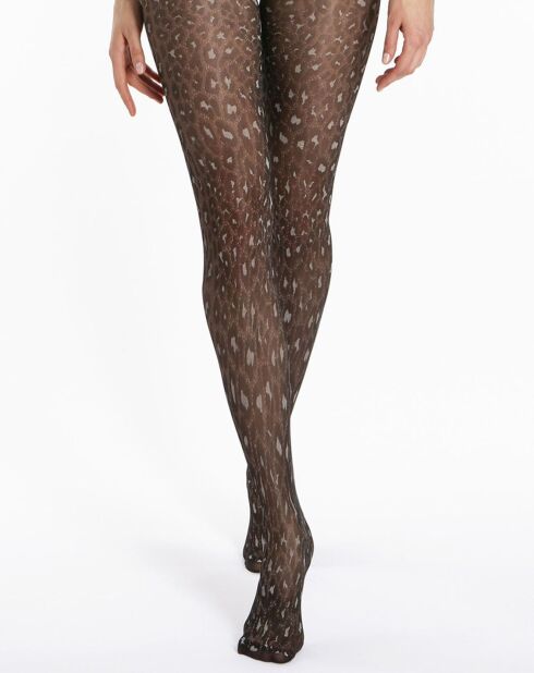 Collant Busara léopard 20 deniers gris