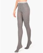 Collant Fashion pied-de-poule 50 deniers noir/blanc